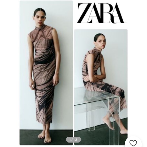 Zara Print dress with Tulle - Picture 9 of 9